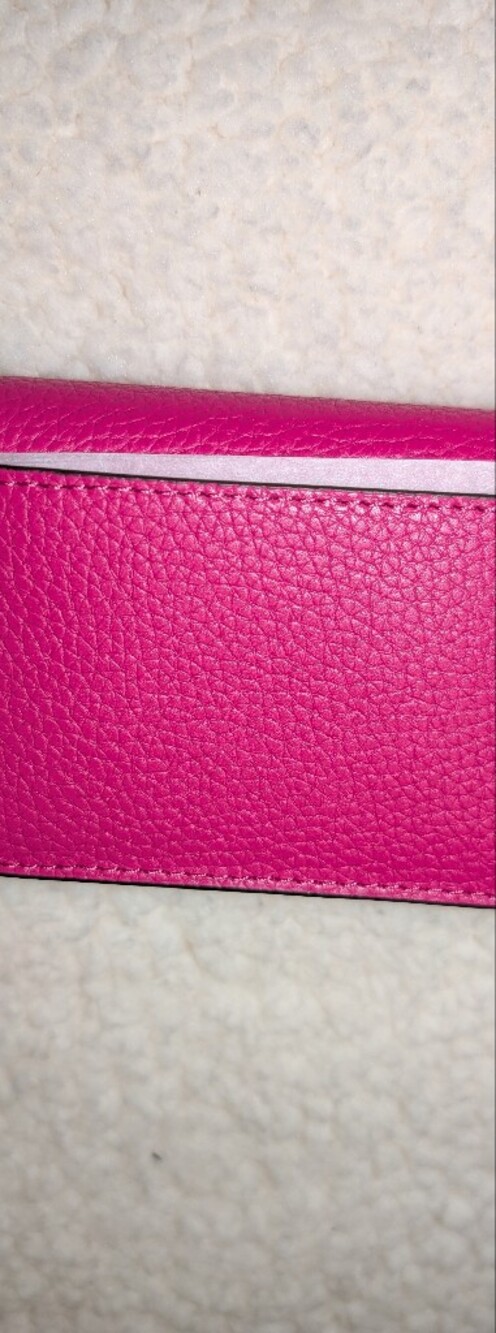 MICHAEL Michael Kors Carson Small Flat Leather Snap Wallet Dragonfruit Pink NWT - Picture 2 of 5